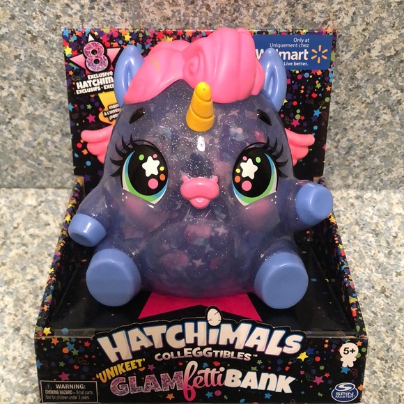 Hatchimals Glamfetti Bank with 8 EXCLUSIVE hatchimals inside!! Great gift!! NEW - Picture 2 of 3
